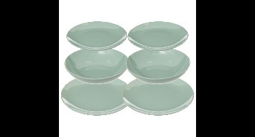 Servies set Colorama uni - 36-delig - groen - aardewerk dinerservies - tafelservies - 12 personen