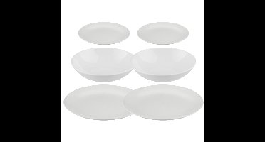 Servies set Colorama uni - 36-delig - wit - aardewerk dinerservies - tafelservies - 12 personen