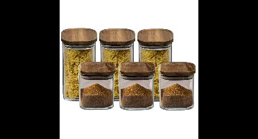 Set van 6x keuken voorraadbussen/potten glas 0.6 en 1.6 Liter inhoud