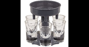 Shotglazen - 6x stuks - glas/kunststof - drank dispenser - shotjes - shotglaasjes