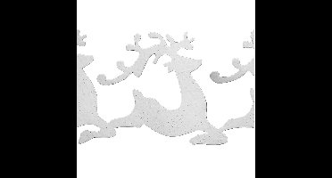 Sneeuwrand - winter - wit - 100 x 25 cm - polyester - sneeuwversiering - raamdecoratie