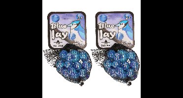 Speelgoed knikkers Blue Jay - 42x - 21 stuks - knikkerset voor kinderen - glas - 2 formaten