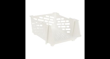 Stapelbare opbergmand - Wit - 29 liter - kunststof - 44 x 34 x 20 cm