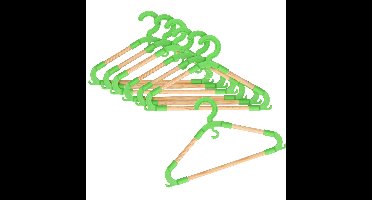 Storage Solutions kledinghangers voor kinderen - set van 9x - kunststof/hout - groen