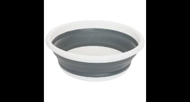 Storage Solutions opvouwbare Afwasteil / afwasbak - wit/grijs - ovaal - 38 x 14 cm - 8L - kunststof