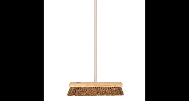 Straatbezem Kokosvezels - hout - 60 cm - buitenbezem - Luxe kwaliteit - Steel 140 cm