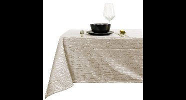 Tafelkleed/tafellaken kerst - ivoor wit - 145 x 200 cm - rechthoekig - polyester