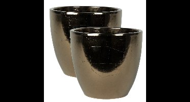 Ter Steege Bloempot - 2x - goud - Scandinavisch - 24 x 22 cm