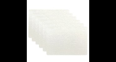 Unique Living placemats Croco lederlook - 6x - 43 x 30 cm - ivoor wit - pvc - tafel onderleggers