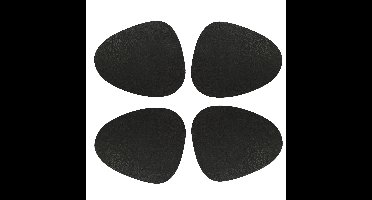 Unique Living placemats Floris lederlook - 4x - 39 x 30 cm - zwart - PU leather - tafel onderleggers