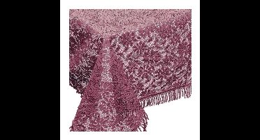 Unique Living tafelkleed/tafellaken - buiten/binnen - paars - 150 x 220 cm - Kant patroon
