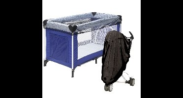 Universeel muskietennet/klamboe voor baby ledikant/kinderwagen zwart
