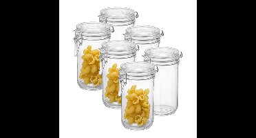 Voorraad/weck pot - 6x - transparant - glas - 17 x 9 cm - 750 ml - Bormioli Rocco