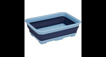 Wasmand/opbergmand opvouwbaar - kunststof - 12 Liter - blauw - 37 x 27 x 12 cm