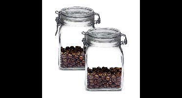 Weckpot/inmaakpot - 2x - 1L - glas - met beugelsluiting - luchtdicht
