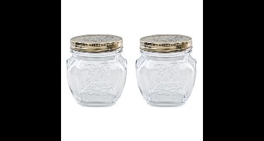 Weckpot/inmaakpot - Set van 5x stuks - met schroefdeksel - 500 ml - Bormioli Rocco