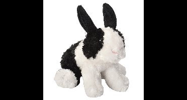 Wild Republic pluche Hollander konijnen knuffel - zwart/wit - 18 cm