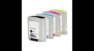 Huismerk HP 88 XL Inktcartridges Multipack (zwart + 3 kleuren)