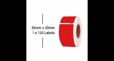 Huismerk DYMO 99010 / S0722370 Labels Rood (89x28mm)