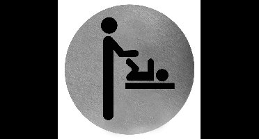 Mediclinics Mediclinics pictogram luierverschoning zelfklevend rond PS0001CS - RVS