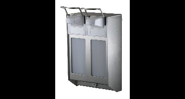 Mediqo-line MediQo-line duo zeepdispenser 1000ml + afsluitplaten MQDV10E - RVS