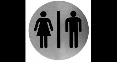 Mediclinics Mediclinics pictogram man/vrouw zelfklevend rond PS0001CS - RVS