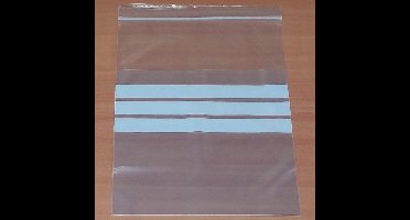 100 Gripzakjes met buidel en schrijfvlak 190x250+180 mm 50 micron