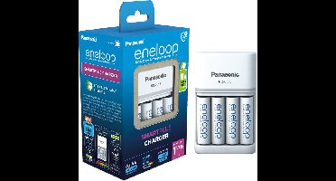 Panasonic BQ-CC55 snellader + 4 Eneloop AA batterijen