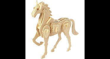 3D Puzzel Paard - hout - 18 x 4,5 x 16 cm - 30 delen - dier