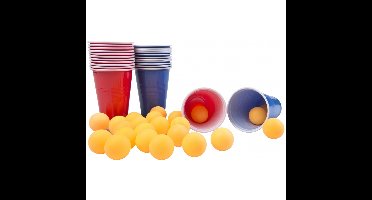 Beerpong set - 48 delig - 24 bekers - 24 balletjes - Red cups