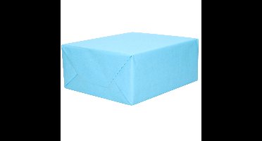 Bellatio decorations Inpakpapier - lichtblauw - unikleur - 200x70 cm - cadeaupapier