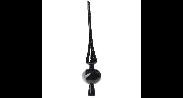 Christmas Decoration Kerstboom piek - zwart - 27 cm - kunststof - mat - kerstversiering