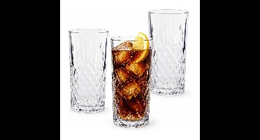 Cosy Moments Drinkglazen Havana - 3x stuks - 350 ml - transparant - glas - waterglazen