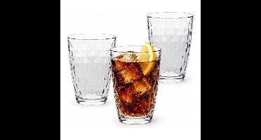 Cosy Moments Drinkglazen Mirrors - 3x stuks - 390 ml - transparant - glas - waterglazen - tumblers