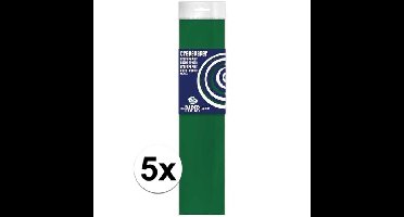 Crepe papier platte vellen - 5x - groen - 250 x 50 cm - Knutselen met papier - Knutselspullen