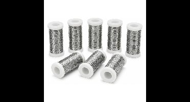 Dijk Natural Collections Binddraad - 8x rolletjes - zilver - 30 m x 0,3 mm