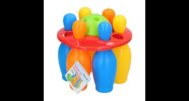 Eddy Toys Bowling kegels set - met 1 bal - 6 kegels - 20 cm - kunststof - speelgoed