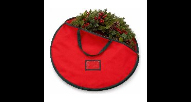 Feeric Christmas Opbergtas voor kerstkrans - rood - voor kransen tot 60 cm -rits sluiting