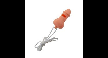 Fluitje in penis vorm - met koord - pvc - roze - Fun/feest/vrijgezellen accessoires