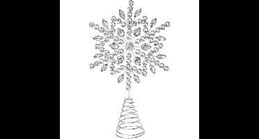 Kerstboom piek - ster vorm - zilver met steentjes - H26 cm