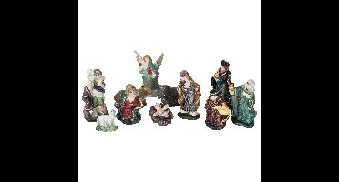 Kerststal beelden/kerstbeelden - Set 11x stuks - 3 tot 9,5 cm - porselein