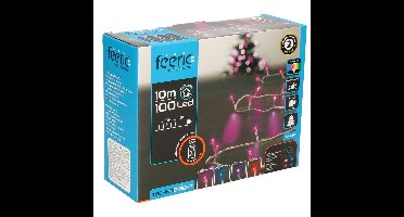 Kerstverlichting - roze, blauw, rood, paars - 100 leds - 10 m - transparant snoer