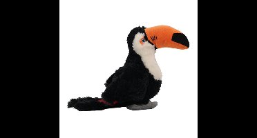 Knuffeldier Toekan - zachte pluche stof - zwart/oranje - premium kwaliteit knuffels - 20 cm