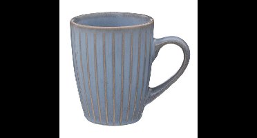 Koffiemokken Rome - 1x stuks - Keramiek - blauw - 380 ml - 9 x 11 cm - old stone look