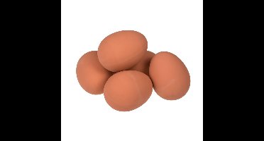 Nep stuiterend ei - 10x - rubber - bruin - 5 cm - stuiterbal fop eieren