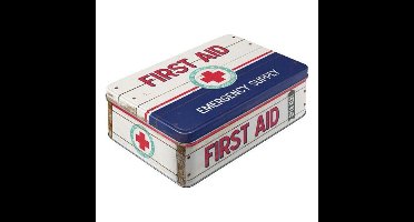 Nostalgic Art?Bewaarblik/ehbo trommel - first Aid - Metaal?- 23 x 16 x 7 cm - 2,5 liter