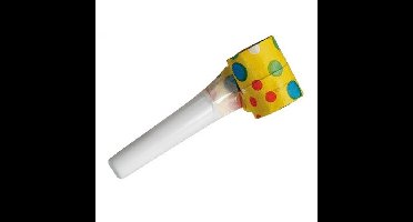 Out of the blue Verjaardagsfeest Papieren roltongtoeter - 10x - toeters - 35 cm - kinderfeest