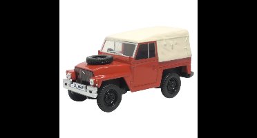 Oxford Modelauto - Land Rover Lightweight - rood/beige - 8.5 x 3 cm