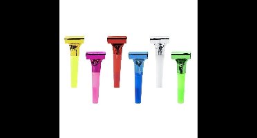 Roltongen/roltoeters - 24x - gekleurd - folie/kunststof - 22 cm - feesttoeters