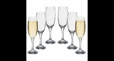 Secret de Gourmet Champagneglazen Paola - 6x stuks - prosecco/cava glazen - 120 ml